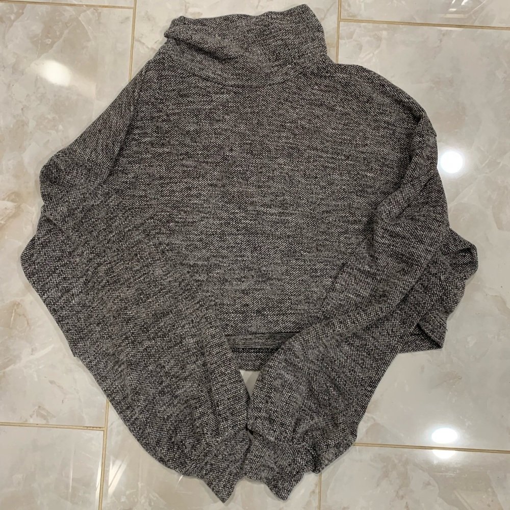 LuLus EUC Cropped Long Sleeve Turtleneck